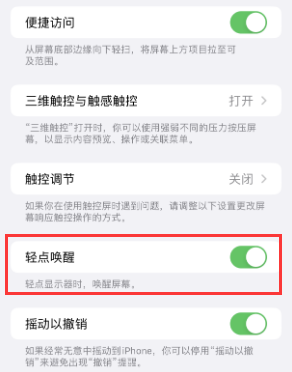 喀左苹果授权维修站分享iPhone轻点无法唤醒怎么办 